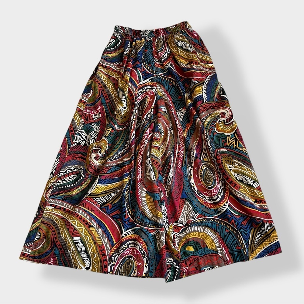VTG 90s Gene Ewing Paisley Wide Leg Pants Artcore Streetwear Palazzo Pant Small - Picture 5 of 13